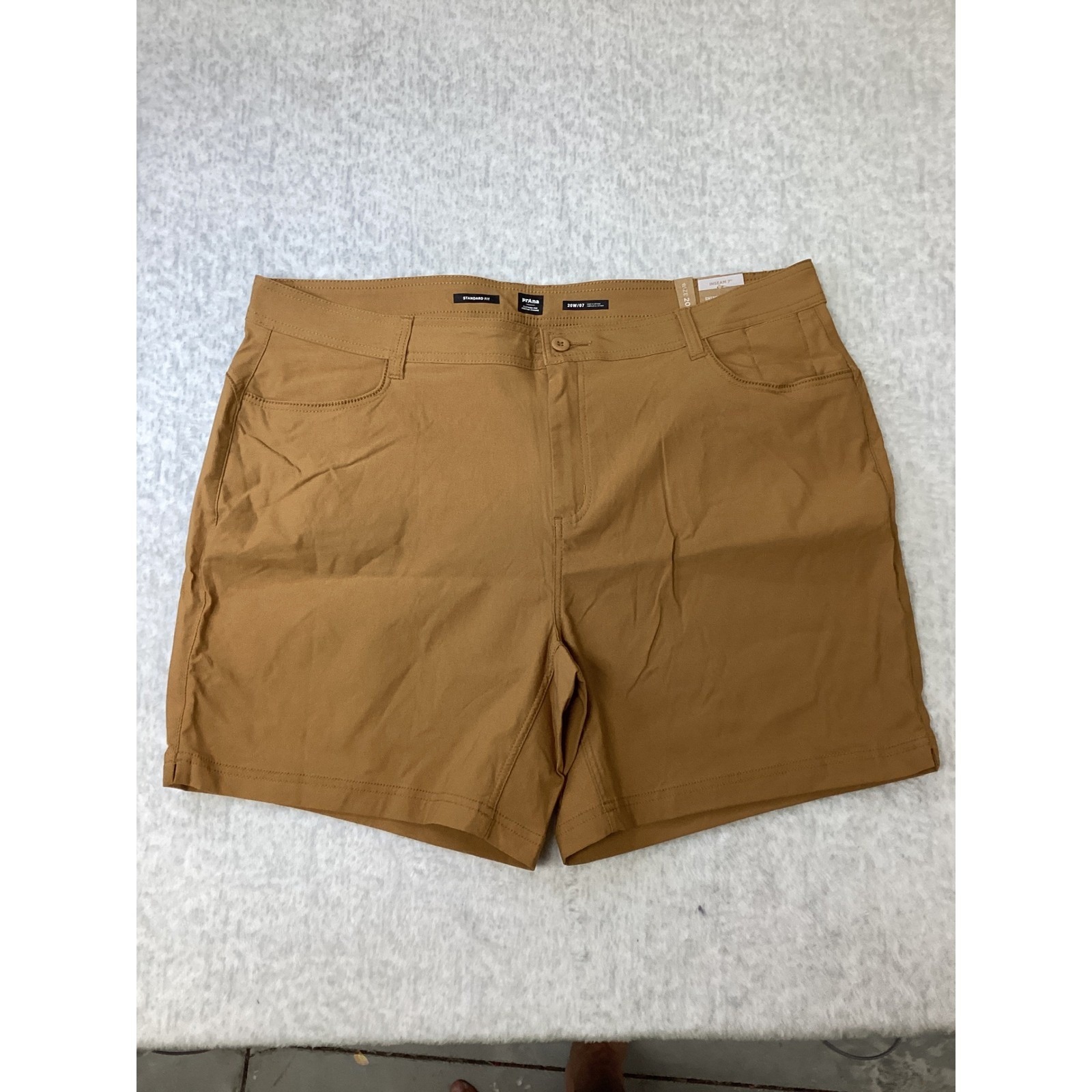 Prana Halle Short Plus Ii Earthbound Brown 22w 7in Inseam 1971192 New